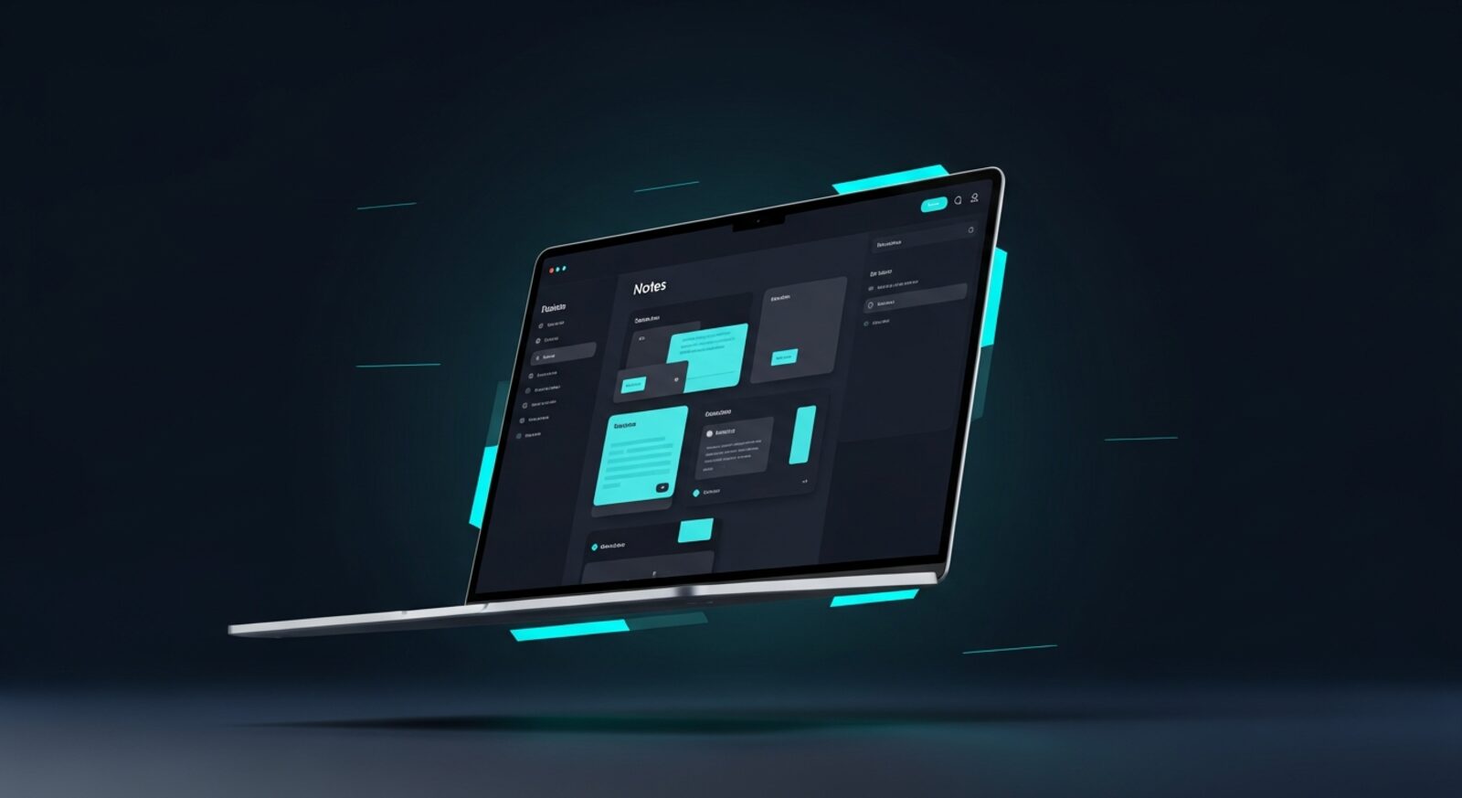 Concept visual of the Jotter notes web application by 18dev