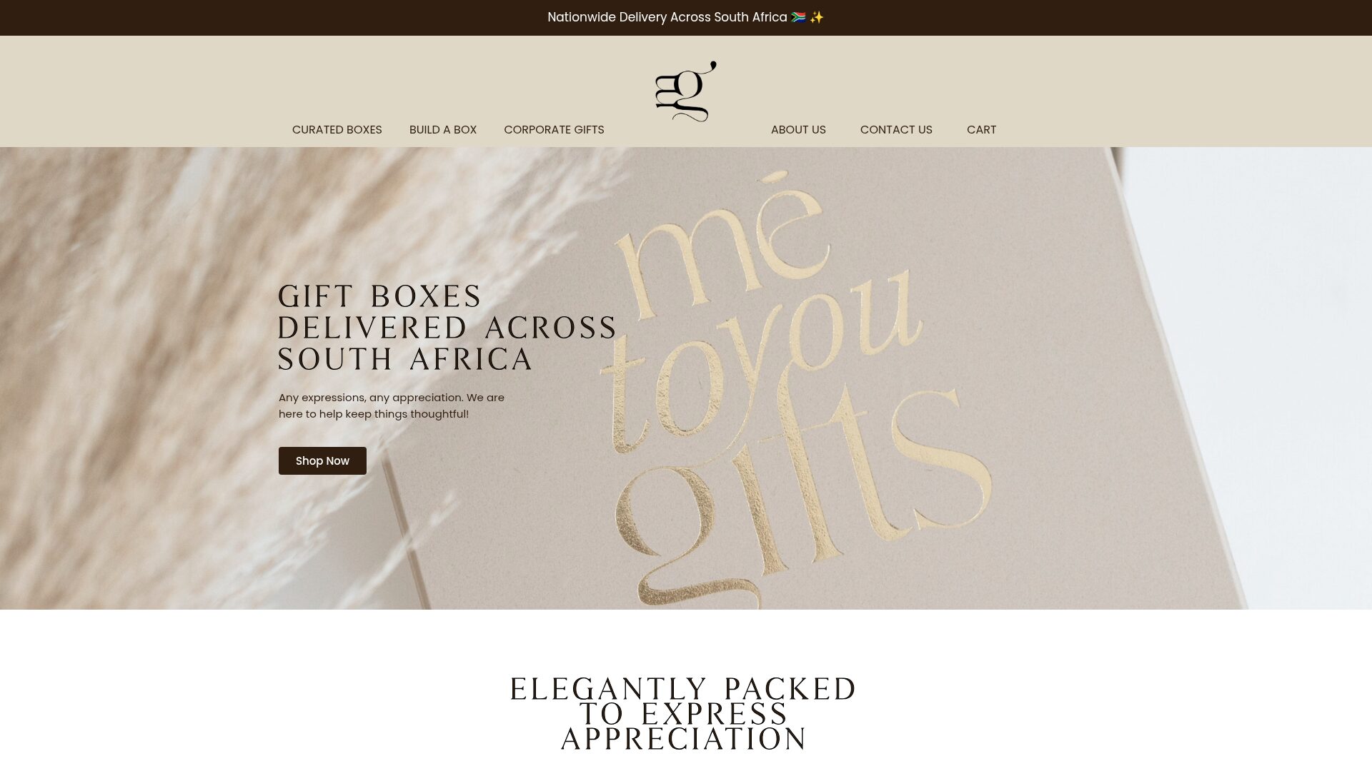 Homepage of the Me To You Gifts online store built by 18dev
